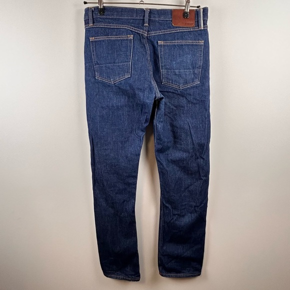 Gustin Straight Selvedge Raw Denim Jeans Mens 34x32 Dark Indigo - Picture 2 of 10